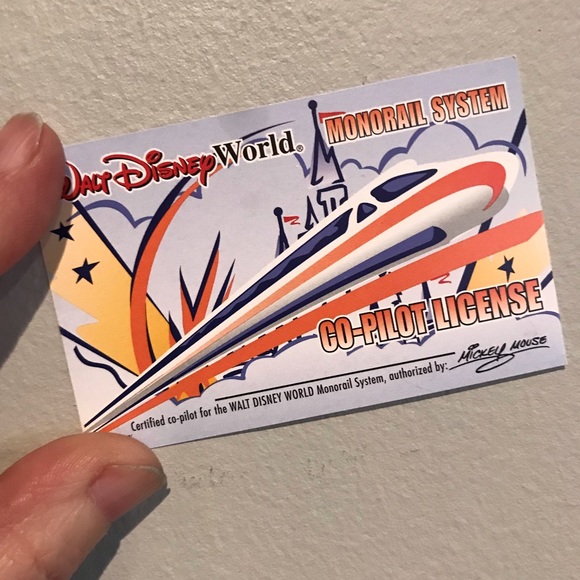 Walt Disney World Monorail Co-Pilot License  Collectable NEW - Picture 2 of 4